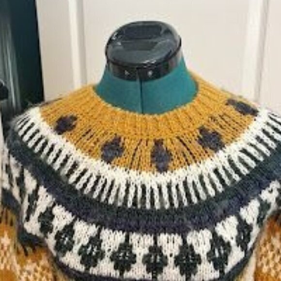 Lucky Brand Fair Isle Nordic Wool Crew Neck Pullover Knit Winter Sweater - Picture 5 of 9